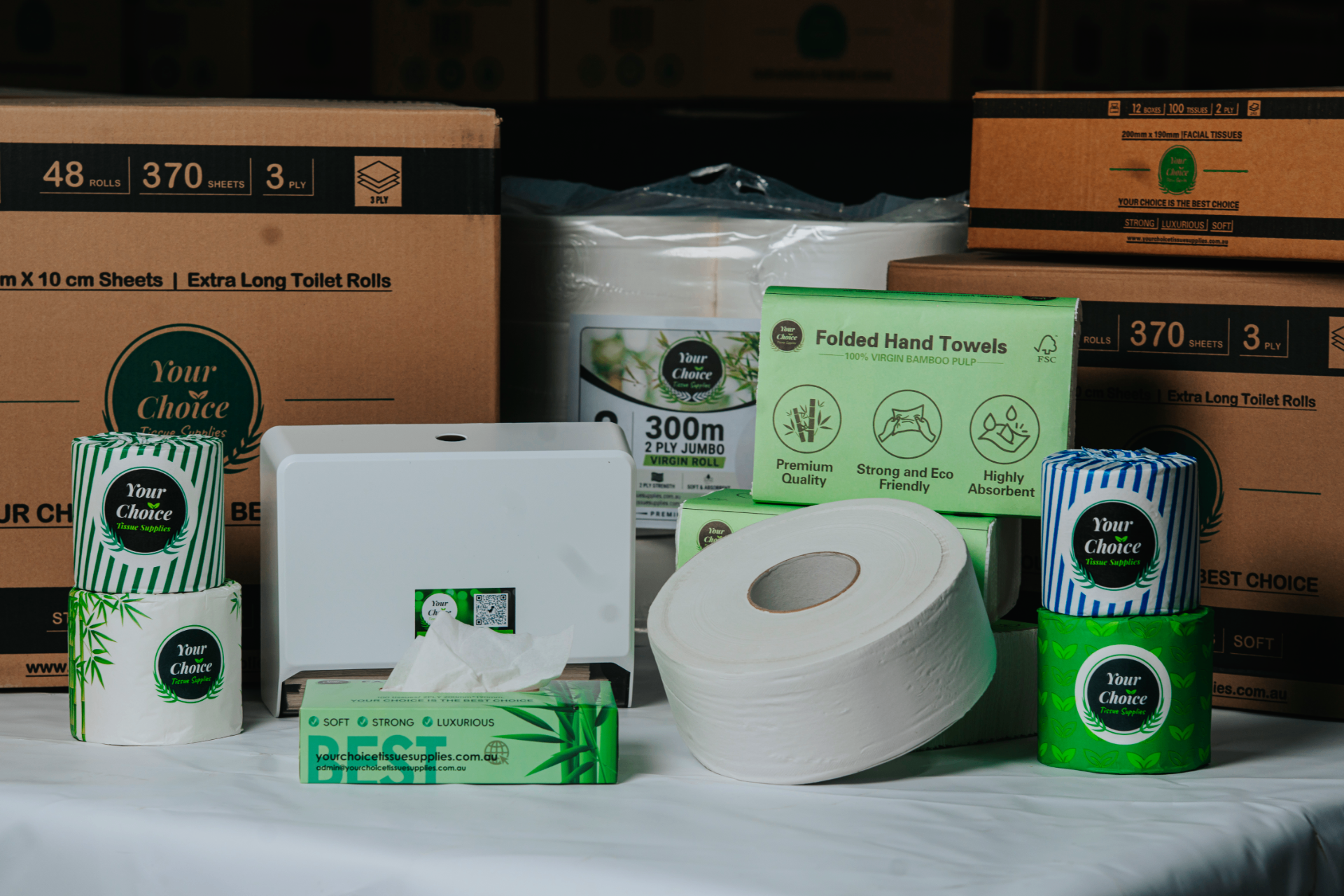 Your Choice tissue product range — bamboo and recycled