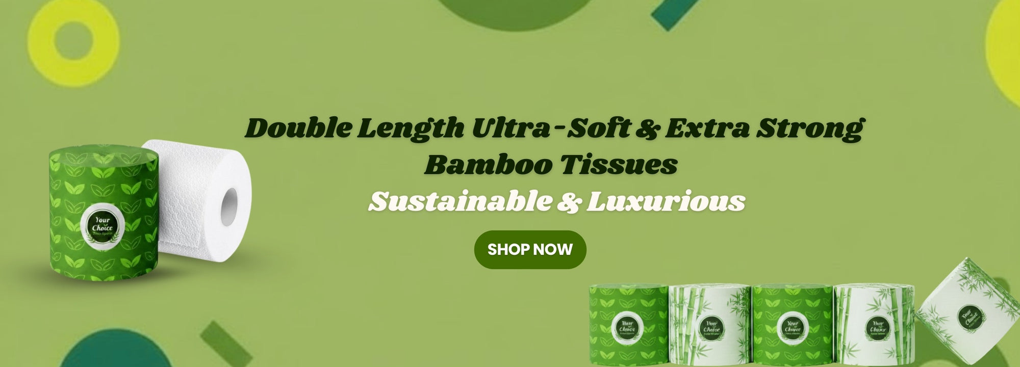 Premium bamboo and recycled tissue rolls for businesses