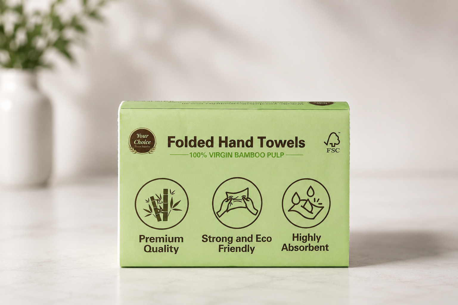 Bamboo Folded Hand Towels